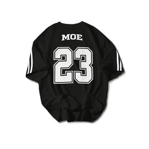 Maillot de football américain personnalisé surdimensionné à col ras du cou avec rayures contrastées et numéro imprimé – T-shirt streetwear unisexe – Fournisseur OEM en gros - Product Image 3