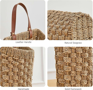 Durable Lightweight Seagrass <b>Basket</b> Natural Organizer <b>For</b> <b>Flowers</b> Door Hanging Wall Hanging <b>Basket</b> - Product Image 4