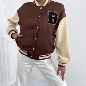 Chaqueta Varsity Corta para Mujer 2026, Chaqueta de Béisbol con Estampado de Cuero, Estilo Urbano, con Logotipo Personalizado, Venta al Por Mayor - Product Image 6