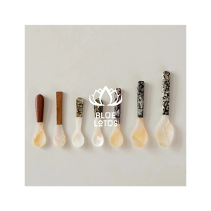 CUSTOMER FAVORITE Mother of <b>Pearl</b> Spoon Eco Material for Coffee Stirring and Dessert Tasting with Clean Finish Elegant Design - Product Image 1