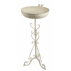 Baño para Pájaros de Hierro Verde Antiguo con Pedestal, Comedero para Pájaros de Acero con Recubrimiento en Polvo, Decoración de Jardín para Exteriores - Product Image 4