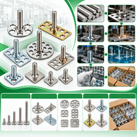Custom Male Threaded Bonding Fastener Adhesive Mount Stud with Perforated Base for Composite Panels