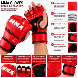 Gants d'entraînement MMA demi-doigts ajustables, légers, durables, extensibles, respirants et à séchage rapide, personnalisables, de haute qualité, très demandés - Product Image 5