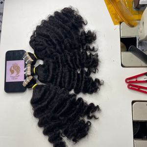 Mechones de cabello humano virgen, venta al por mayor, extensiones de cabello humano de i-tip, vietnamita, ondulado profundo - Product Image 3