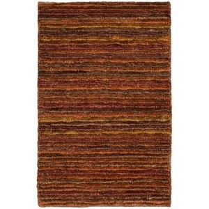 Tapis rectangulaire rayé moderne en laine et acrylique, tufté à la main, à poils ras, résistant aux taches, pour salon - Product Image 2