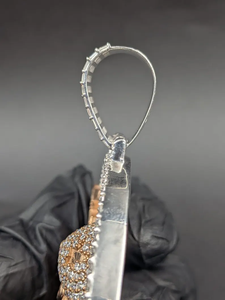 Pendentif Cowboy Cartoon de Luxe en Moissanite, Médaillon Rond, Collier Iced Out, Breloque Micro Pavé Baguette, Bijoux Hip Hop - Product Image 6