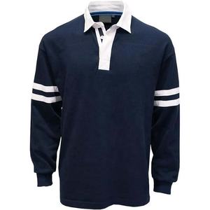 Men's Long Sleeve Striped Polo Shirt 100% Cotton Turn-<b>down</b> Collar Full Sleeve Regular Fit All Seasons Embroidery Logo Front - Product Image 5