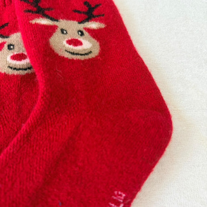 Wholesale Red Christmas Reindeer Print Crew <b>Socks</b> <b>Women</b> <b>Thick</b> Warm Knitted Winter Daily Wear Made In Mongolia - Product Image 5