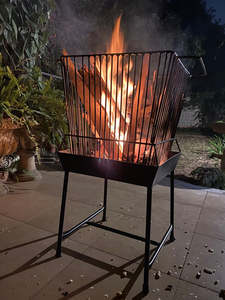 Portable Steel <b>Fire</b> <b>Pit</b> Bowl Outdoor Garden Bonfire <b>Pit</b> with Stand for <b>Camping</b> Patio Backyard - Product Image 1
