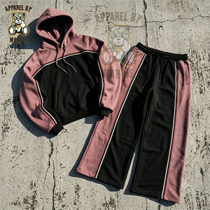 Ensemble de survêtement streetwear en mélange de coton de haute qualité pour hommes, coupe régulière, sweat à capuche et pantalon de survêtement, vente en gros OEM, marque privée - Product Image 3