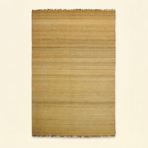 DECORDEC Tapis épais en laine tuftée à la main Golden Harvest Mustard, écologique, antidérapant, à rayures modernes et tonales, pour salon et chambre à coucher - Product Image 1