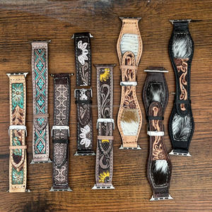 Top Quality Hand <b>Tooled</b> Designer Stylish Genuine Leather <b>Watch</b> Bands for Women Vintage Luxury Replacement <b>Straps</b> for Smartwatch - Product Image 6
