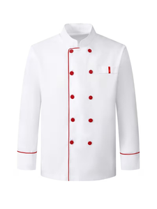 Men and Women Unisex Chef Coat Long Sleeve Chef Jacket Breathable Comfortable Button-Up Closure Kitchen Restaurant Uniform - Product Image 2