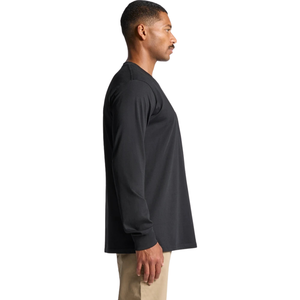 Men <b>Plain</b> Regular Fit O Neck <b>Long</b> <b>Sleeve</b> T Shirt Open Cuffs Straight Hem Cotton Basic <b>Top</b> Custom OEM Wholesale Clothing Supplier - Product Image 2