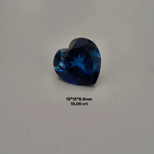 Zafiro Azul Cultivado en Laboratorio de Alta Calidad, Forma de Corazón, Gema Suelta, Calidad Premium para Joyería Fina, para la Elaboración de Joyas - Product Image 1