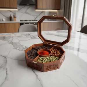กล่องใส่เครื่องเทศไม้ธรรมชาติพร้อมฝาปิด - Product Image 5