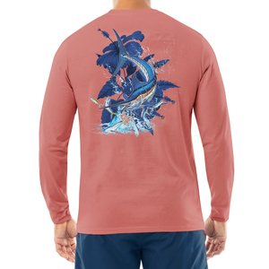 T-shirt de pêche unisexe à manches longues, col rond, confortable, sur mesure, grande taille, imperméable, séchage rapide, UPF 50, en tissu épais par sublimation - Product Image 3