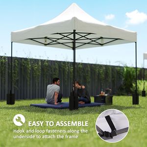 10FT X 10FT Replacement Canopy Top UPF50+ Protection <b>White</b> Pop up Canopy Tent with 4 <b>Sand</b> Bags Tent Accessories - Product Image 6