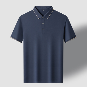 Polo de Piqué de Algodón Gris Oscuro para Hombre, Manga Corta, Casual, con Botones, Color Sólido, Tejido Transpirable, Corte Regular - Product Image 1