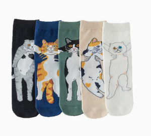 Cute <b>Cat</b> Pattern Women's Mid Calf <b>Socks</b> Soft Knitted Casual Novelty <b>Socks</b> for Daily Wear - Product Image 1
