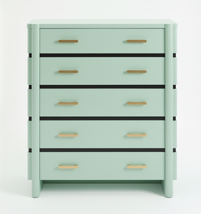 <b>5</b>-drawer Modern Eco-Friendly Chest Mango Bed <b>Frame</b> Bedroom Wholesale Indoor Custom OEM ODM Factory Direct Premium Export Quality - Product Image 1