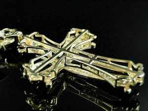 Colgante de cruz de lujo chapado en oro amarillo de 18 quilates con moissanita y diamantes para hombre, joyería cristiana hip hop S925 - Product Image 5