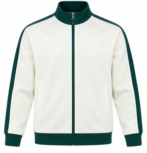 Chaqueta Crema para Hombre con Bolsillos, Corte Regular, Color Sólido, Ropa Casual - Product Image 1