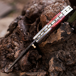 Cuchillo Plegable de Damasco Hecho a Mano con Hoja para Trabajo al Aire Libre, Cuchillo de Bolsillo de Damasco con Rendimiento Utilitario Diario - Product Image 3