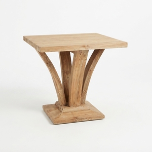 <b>Solid</b> <b>Wood</b> Square Dining Table Unique Curved Pedestal Base Modern Rustic Teak Style Wooden Table Home Furniture Dining Room <b>Desk</b> - Product Image 1