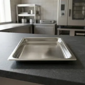 Bandeja de Servicio Rectangular Moderna y Abstracta de Acero Inoxidable para Restaurante, Hotel, Cafetería, Buffet, Multifuncional - Product Image 4