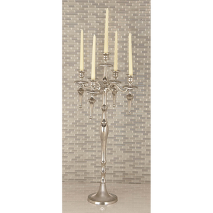 Support à bougies décoratif en aluminium argenté, style vintage, pour mariage, Noël, fête, table, décoration intérieure, au meilleur prix - Product Image 4