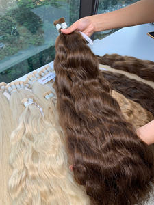 Extensions de cheveux en vrac de haute qualité à prix de gros, 100g, 28 pouces, cheveux humains vierges, couleurs brunes, vague naturelle - Product Image 3