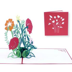Tarjeta de felicitación 3D Pop Up con temática floral, tarjetas de felicitación 3D hechas a mano, tarjeta 3D Pop Up para ocasiones especiales - Product Image 3