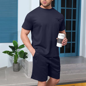 Conjunto Deportivo Corto de Verano para Hombre, Estilo Vintage, Transpirable, de Secado Rápido, Ligero, Informal, de 2 Piezas, Camiseta y Pantalones Cortos - Product Image 5