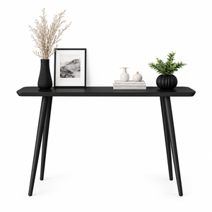Table console en bois noir pour salon, table d'appoint moderne pour entrée, table de couloir en bois pour la décoration de la maison - Product Image 1