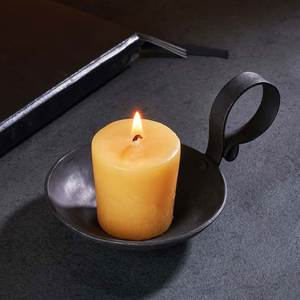 Iron Candle Stand with Twisted Handle Durable Home Decoration Metal Holder <b>Black</b> Finish Classic Design - Product Image 5