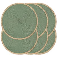 Set de table rond fait main en tissage naturel bohème, diamètre 400 mm