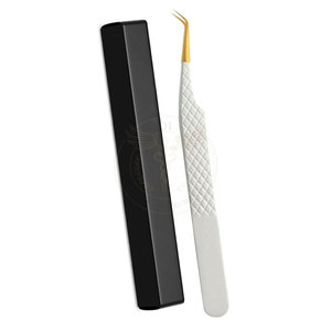 High Stainless Steel Lash Tweezers Professional Eyelash Beauty <b>Tool</b> Precision Lash Applicator Serrated Tip Durable for Online - Product Image 4