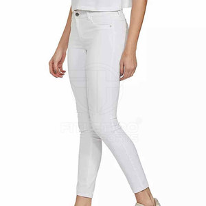 Nouveau style, couleur unie, 100% coton, coupe classique, jean décontracté pour femme, respirant, taille mi-haute, qualité supérieure - Product Image 2