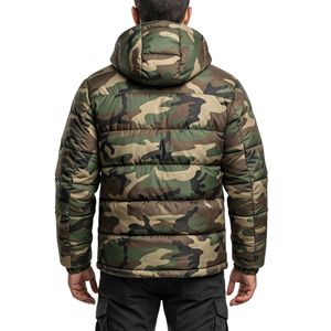 <b>Camouflage</b> Print Full Zip Hooded Puffer Jacket Casual Breathable Tactical Multi Pocket Heavyweight Puffer Jackets - Product Image 2
