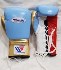 Gants de boxe MMA Sanda professionnels en cuir de vachette premium personnalisés avec lacets et poignées - Product Image 2