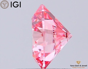 Magnifique diamant de laboratoire CVD de couleur rose vif fantaisie, clarté VS2, 6,33 mm, forme ronde, 1,00 carat, avec certificat IGI pour bague - Product Image 3