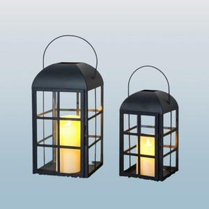 Unique Selling Matt <b>Black</b> Finished Metal Candle Metal & Glass <b>Lantern</b> With Best Price for Christmas & Wedding Customized - Product Image 2