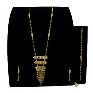 Collar con pendientes Conjunto de joyería Latón puro chapado en oro Alta calidad India UAE Collar Diseño Collar Conjunto de joyería - Product Image 1