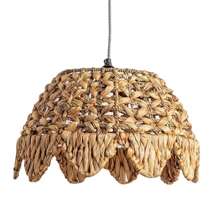 Mejor vendedor tuilip flor paja tejido pantalla titular acogedor dormitorio interior agua Jacinto vintage pantalla - Product Image 1