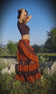 Falda Larga de Encaje Estilo Flamenco para Mujer, Falda Cruzada con Volantes, Atuendo para Festival de Verano, Precio al por Mayor - Product Image 2