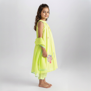 Best Quality Yellow Tunic Set <b>Kurti</b> with Round Neck and Sleeves Comfortable Ethnic Wear for Daily Use at Affordable Price - Product Image 4