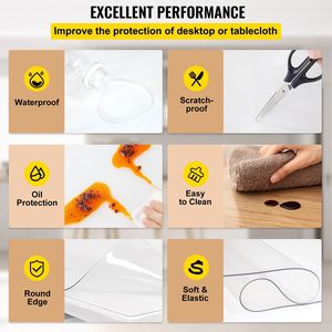 Tappetino da tavolo in plastica trasparente da 2 mm di spessore 36X60 pollici tappetino da scrivania rettangolare facile da pulire comodino da ufficio impermeabile - Product Image 4