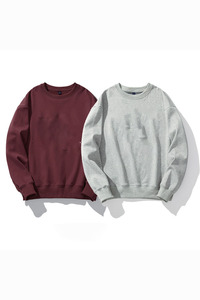 Men's Crew Neck Sweatshirt Solid Color Regular Fit Knitted Cotton Pullover Autumn Casual Wear - Product Image 5