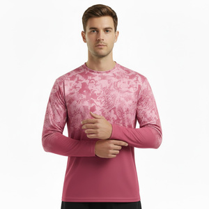 New Wholesale Men's Long Sleeve Pink Sublimation Fishing Shirt with Quick Dry UPF 50 Protection Print Pattern - Product Image 3